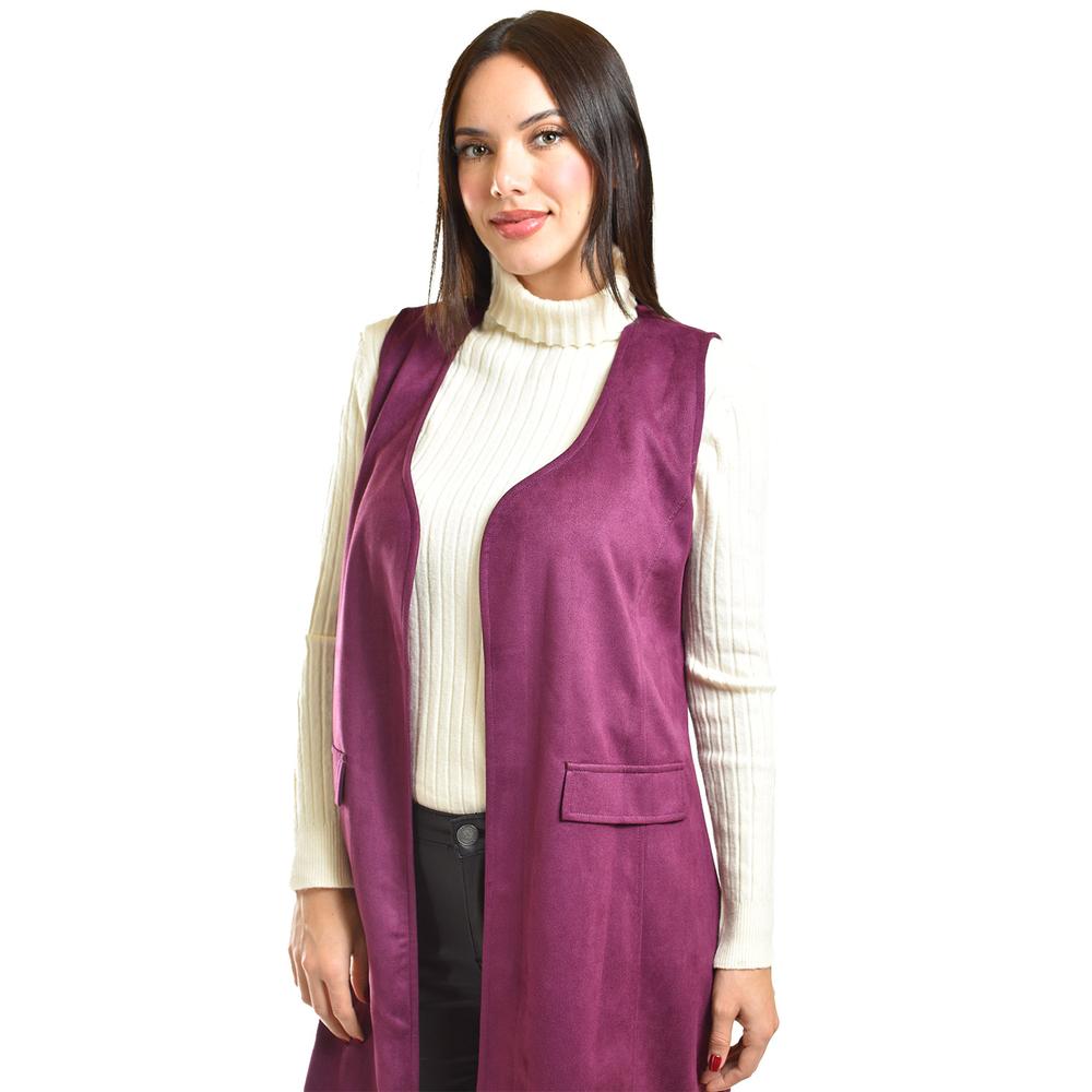 Foto 4 | Chaleco Largo Tipo Gamuza Roman Fashion /juvenil, 3905 (magenta) Fucsia Oscuro