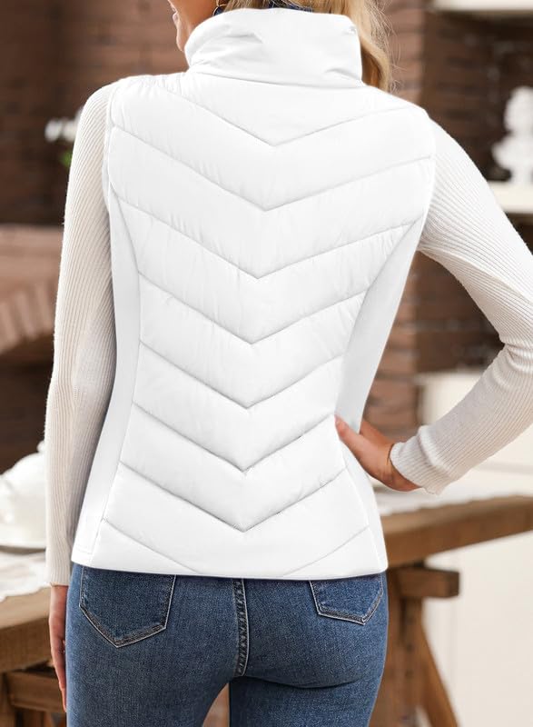 Foto 3 pulgar | Abrigo De Invierno Dokotoo Con Forma De Chaleco Acolchado Para Mujer, Color Blanco, Xxl - Venta Internacional.