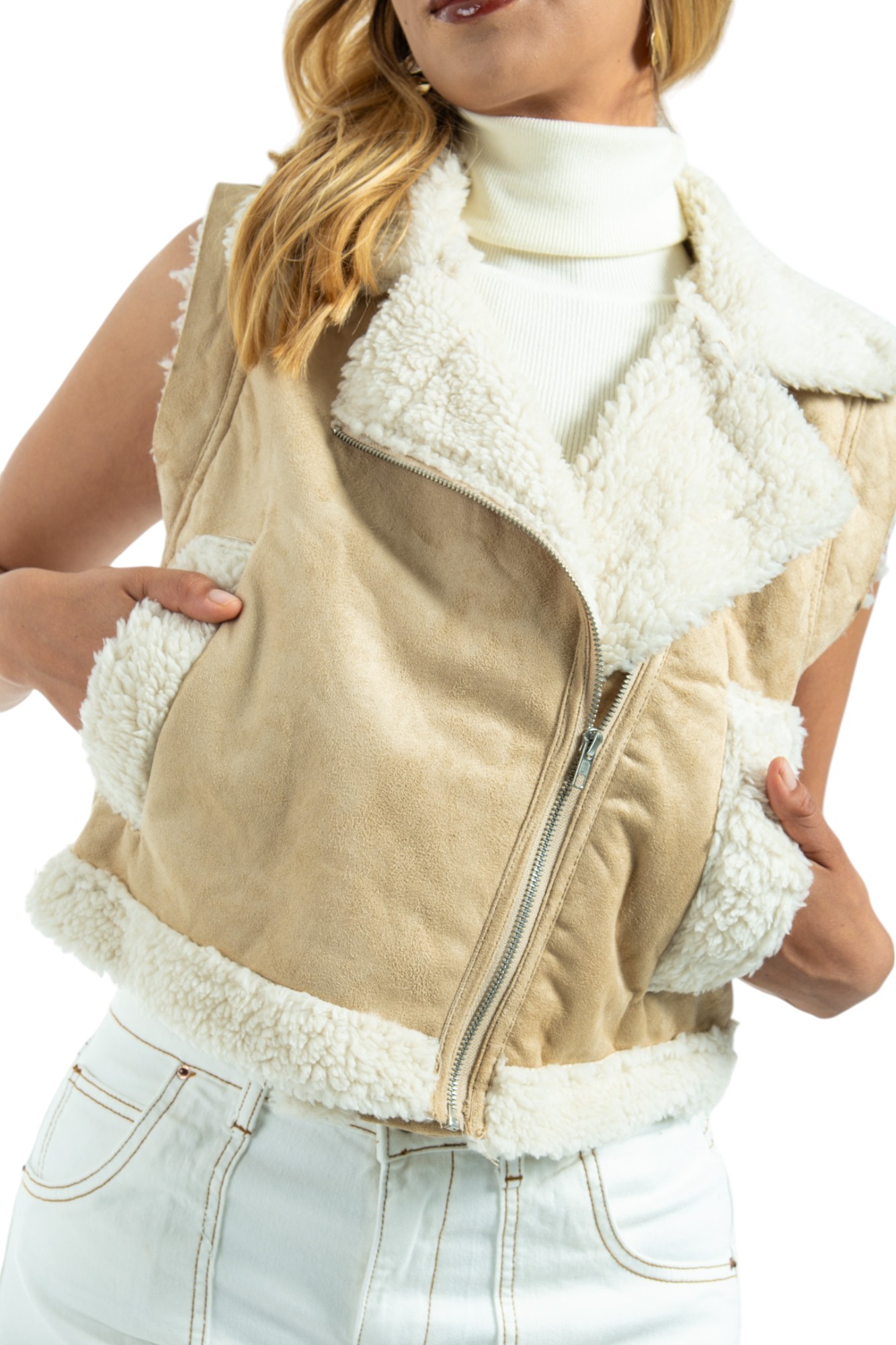 Foto 1 | Chaleco Para Mujer Acolchado Con Interior De Borrego