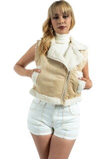 Foto 2 | Chaleco Para Mujer Acolchado Con Interior De Borrego