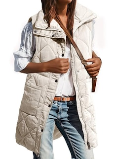 Foto 1 | Chaleco Acolchado Dokotoo Gris Con Cuello Alto Y Cremallera Para Invierno Xxl Para Mujer - Venta Internacional.