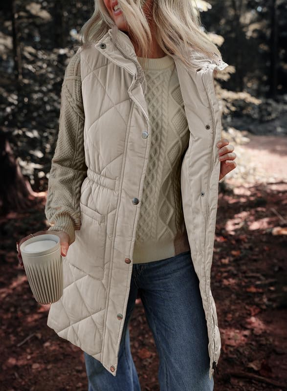 Foto 3 pulgar | Chaleco Acolchado Dokotoo Gris Con Cuello Alto Y Cremallera Para Invierno Xxl Para Mujer - Venta Internacional.