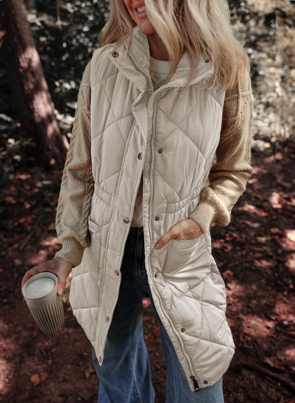 Foto 4 pulgar | Chaleco Acolchado Dokotoo Gris Con Cuello Alto Y Cremallera Para Invierno Xxl Para Mujer - Venta Internacional.