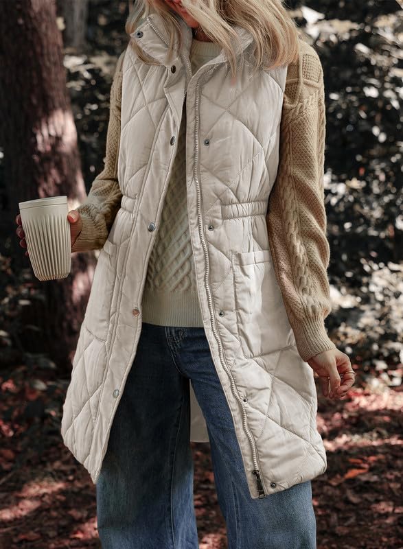 Foto 5 pulgar | Chaleco Acolchado Dokotoo Gris Con Cuello Alto Y Cremallera Para Invierno Xxl Para Mujer - Venta Internacional.