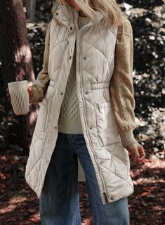 Foto 4 | Chaleco Acolchado Dokotoo Gris Con Cuello Alto Y Cremallera Para Invierno Xxl Para Mujer - Venta Internacional.