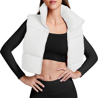 Foto 1 | Chaleco Acolchado Corto Zando, Ligero, Blanco Para Invierno, Para Mujer - Venta Internacional.
