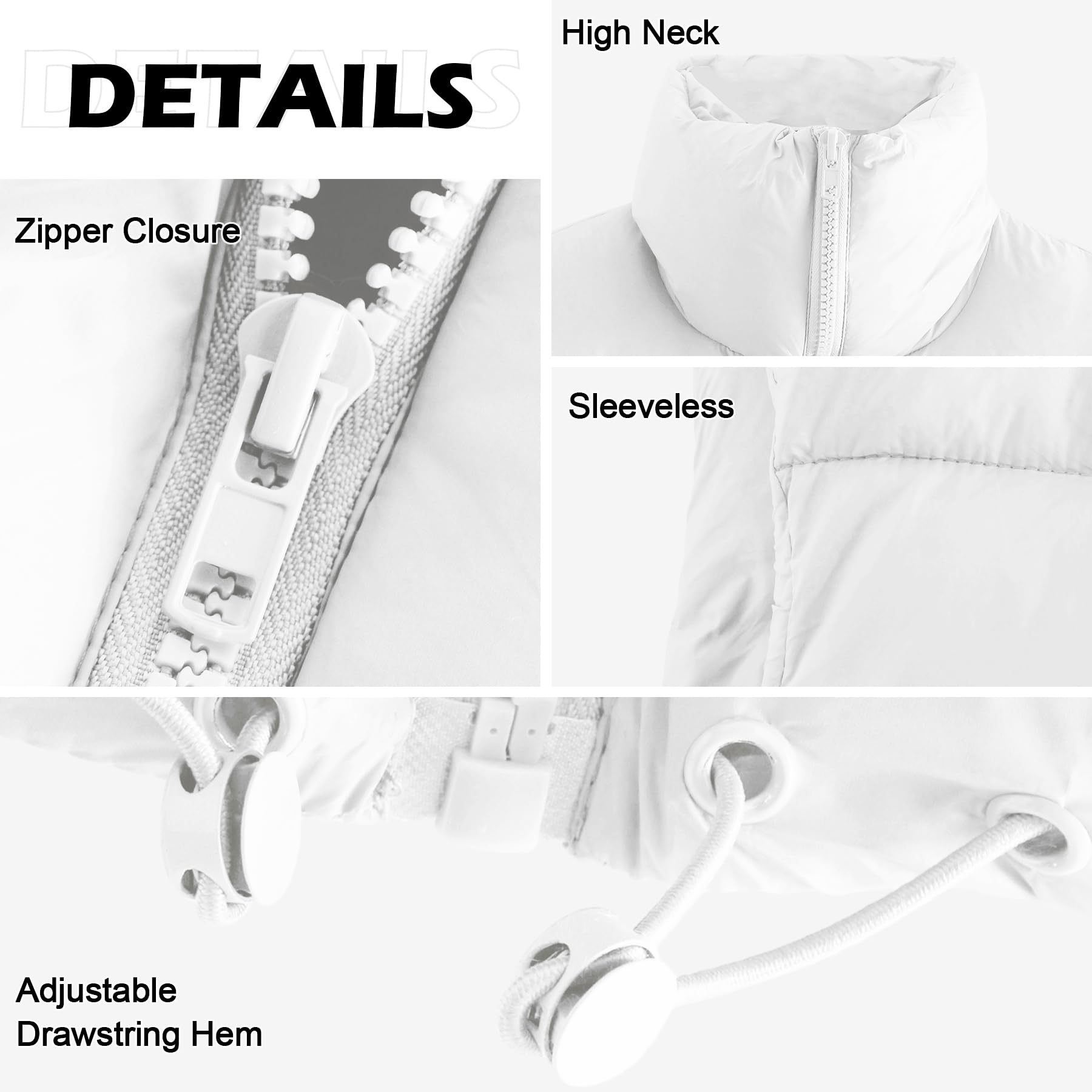 Foto 4 pulgar | Chaleco Acolchado Corto Zando, Ligero, Blanco Para Invierno, Para Mujer - Venta Internacional.