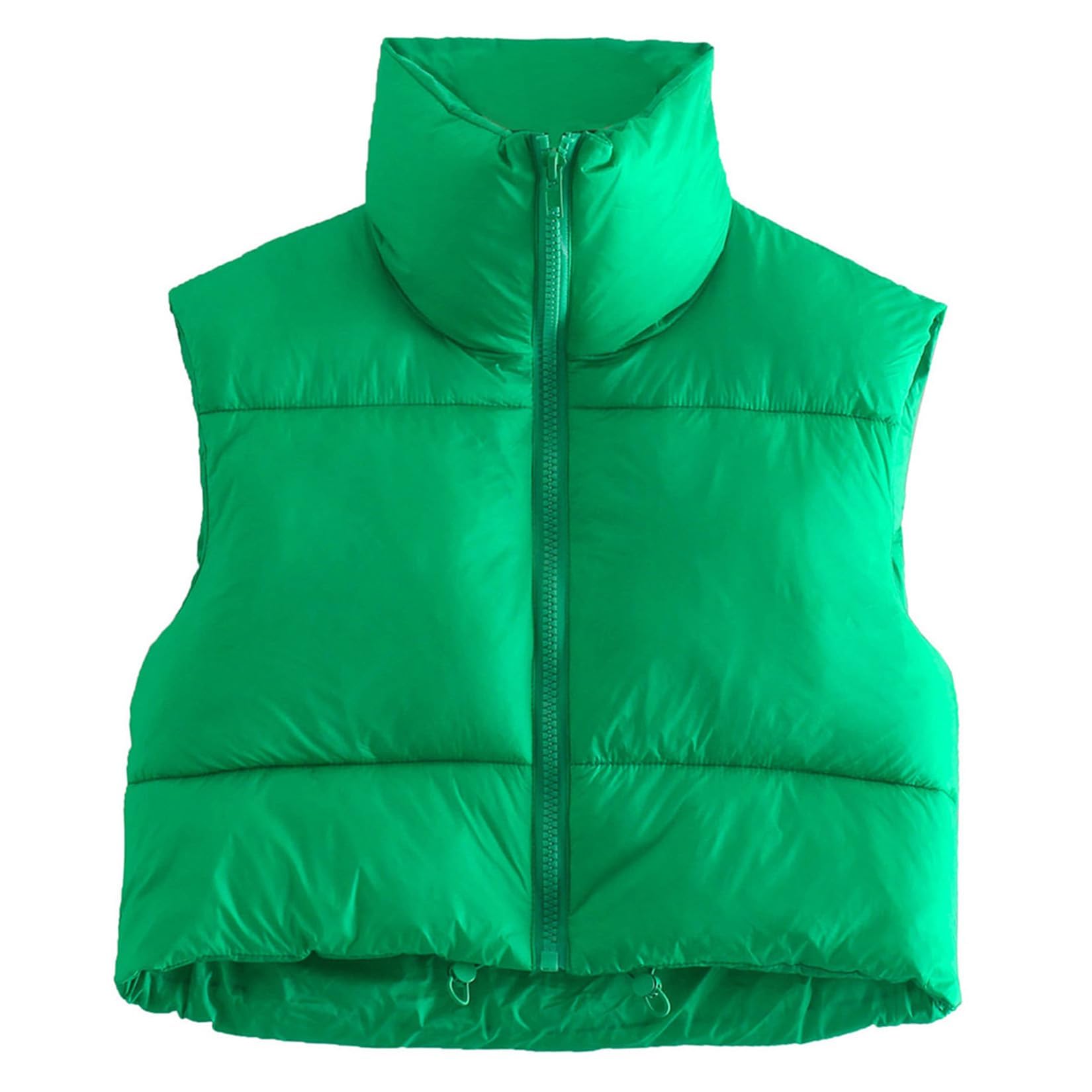 Foto 2 pulgar | Chaleco Acolchado Corto Zando Fashion Para Mujer, Verde Oscuro, Xl - Venta Internacional.
