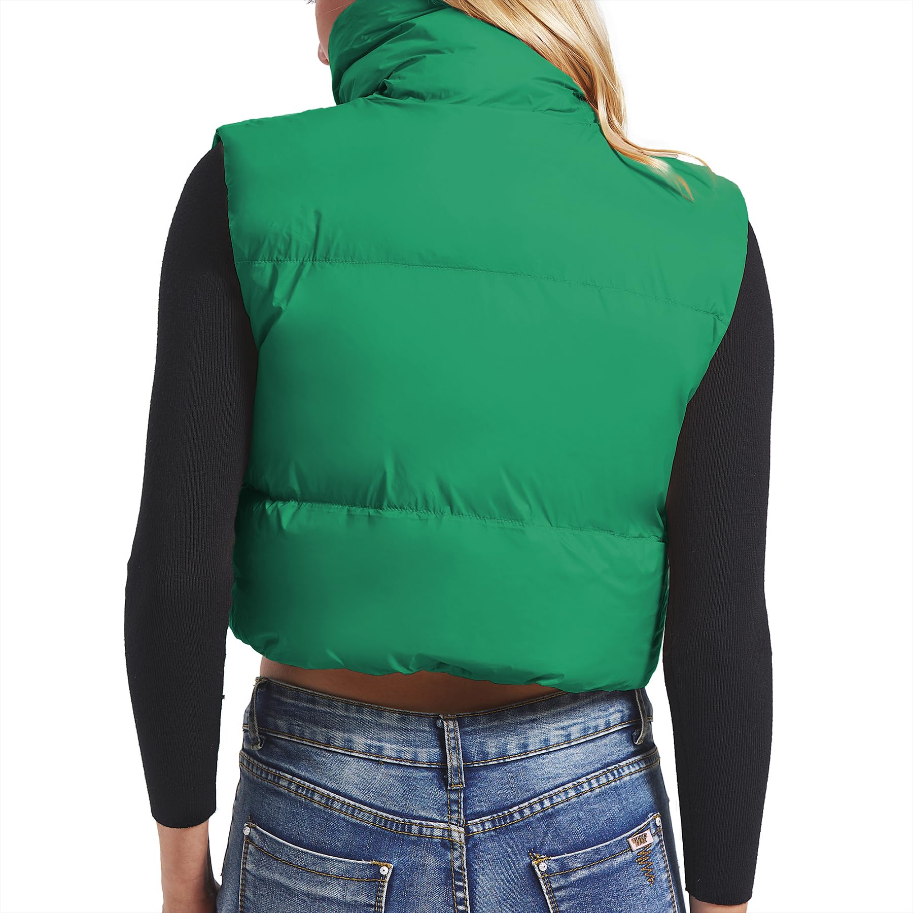 Foto 3 pulgar | Chaleco Acolchado Corto Zando Fashion Para Mujer, Verde Oscuro, Xl - Venta Internacional.