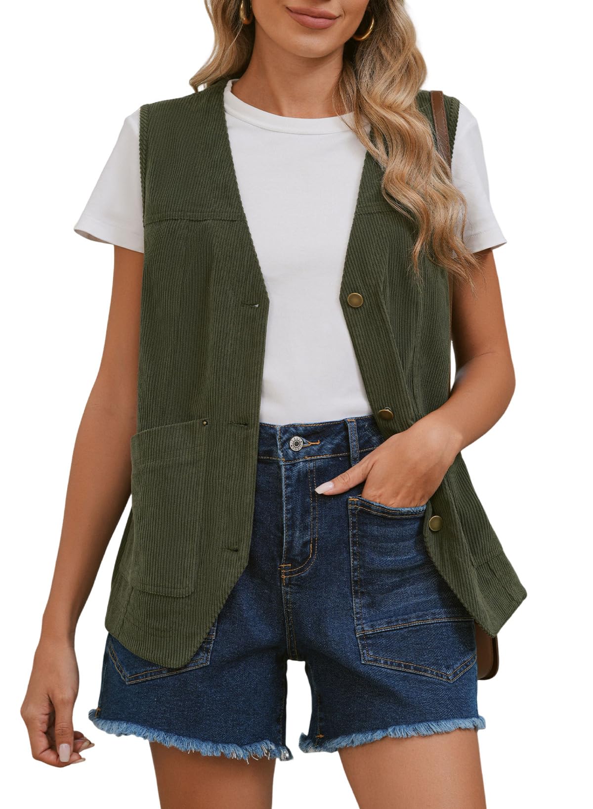 Foto 2 pulgar | Chaleco de Pana Vest Dokotoo para Mujer - Venta Internacional