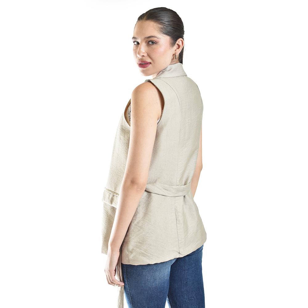 Foto 4 pulgar | Chaleco Elegante Con Cinto Roman Fashion /juvenil, 2557 (cafe) Cafe