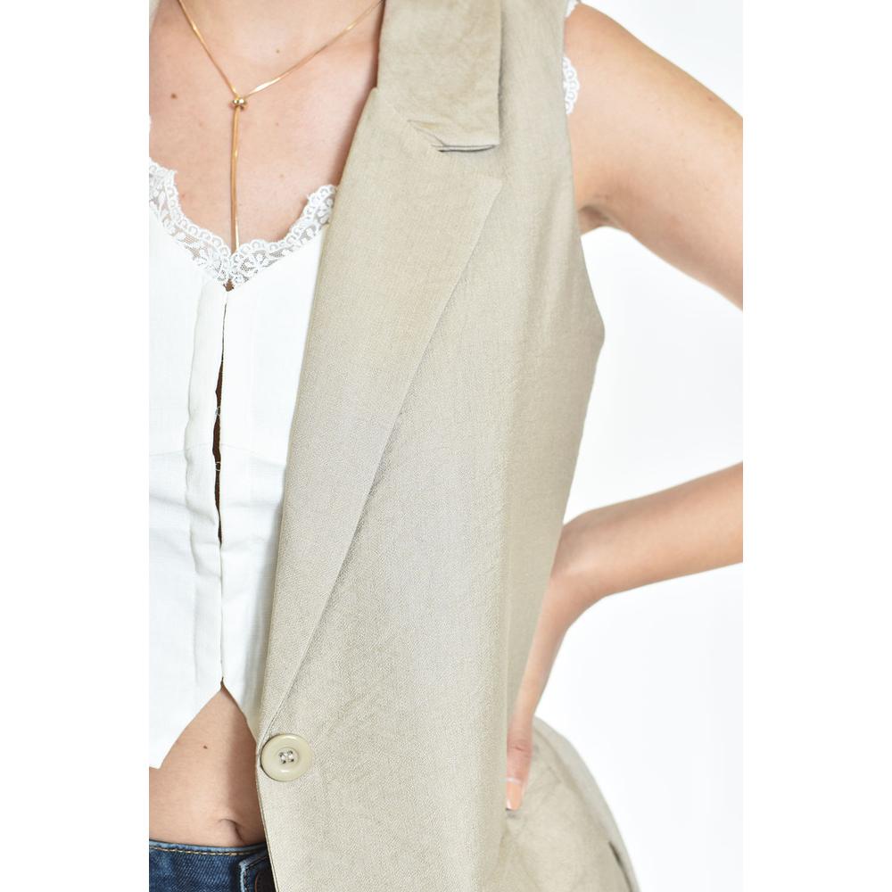 Foto 5 pulgar | Chaleco Elegante Con Cinto Roman Fashion /juvenil, 2557 (cafe) Cafe