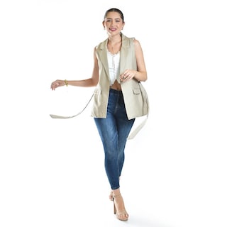 Foto 5 | Chaleco Elegante Con Cinto Roman Fashion /juvenil, 2557 (cafe) Cafe