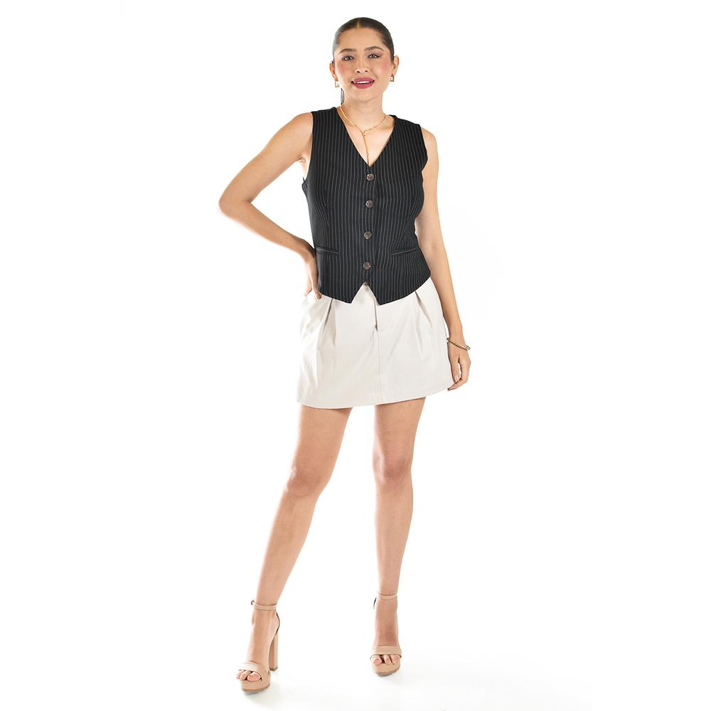Foto 6 pulgar | Chaleco Estilo Sastre Roman Fashion /juvenil, 2017 (negro Lineas) Negro