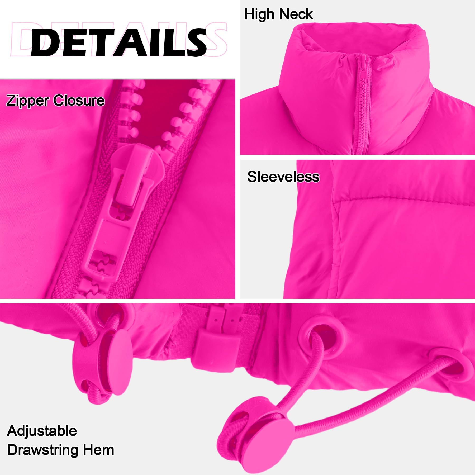 Foto 4 pulgar | Chaleco Acolchado Zando Winter Para Mujer, Ligero, Rosa Intenso, Xl - Venta Internacional.