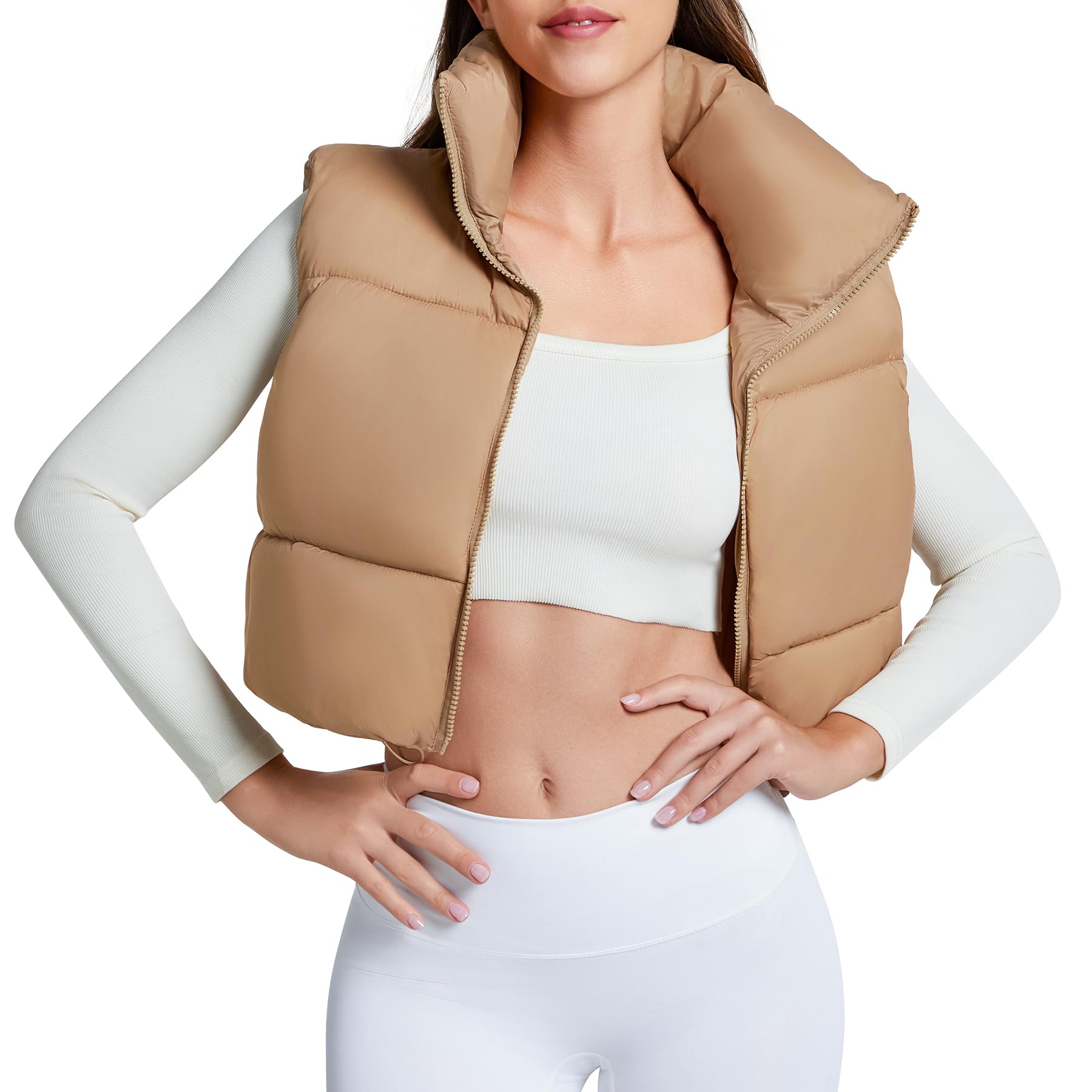 Foto 1 | Chaleco Acolchado Zando Cropped Fashion, Ligero Para Mujer - Venta Internacional.