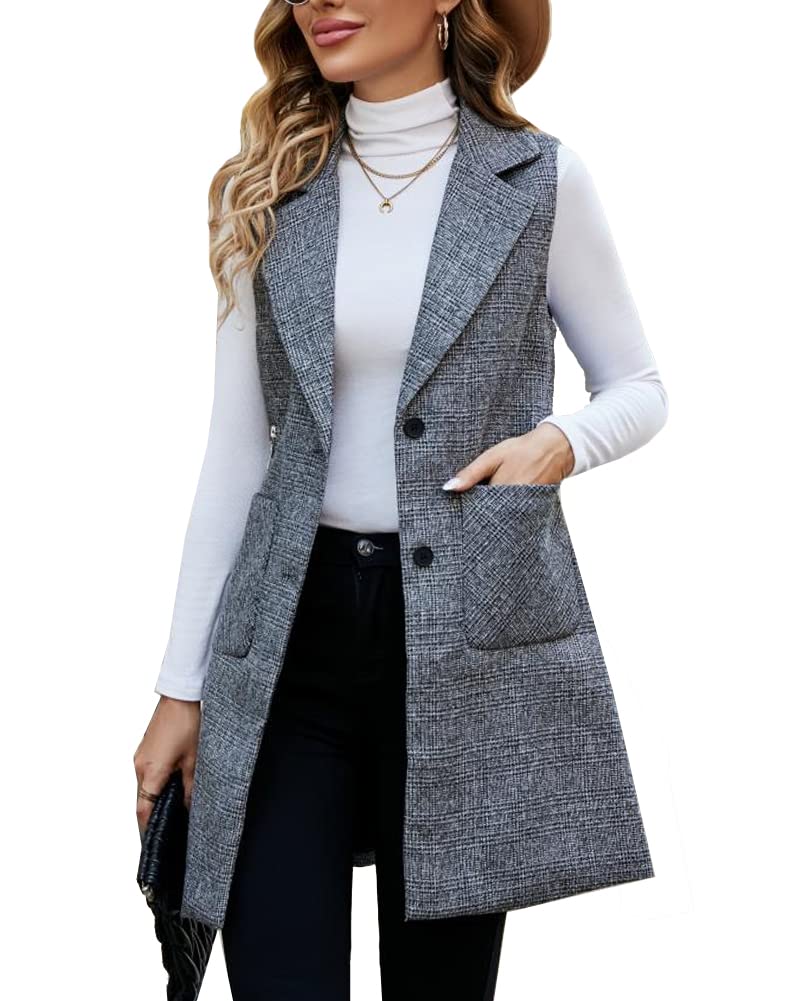 Foto 2 pulgar | Chaqueta Tipo Chaleco Kedera, Gabardina Larga Sin Mangas Para Mujer - Venta Internacional.