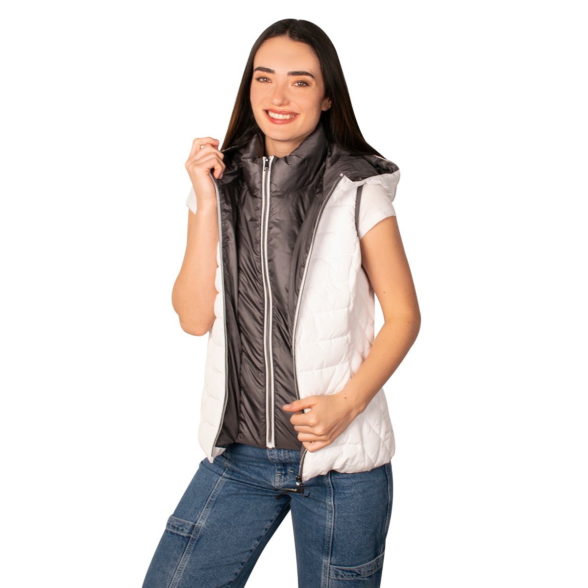 Foto 4 pulgar | Chaleco Greenlander Capitonado Cómodo Casula Con Capucha Para Mujer