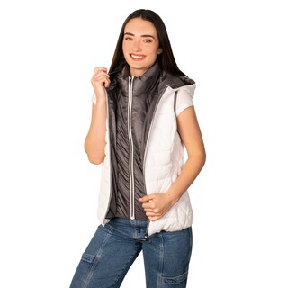 Foto 3 | Chaleco Greenlander Capitonado Cómodo Casula Con Capucha Para Mujer