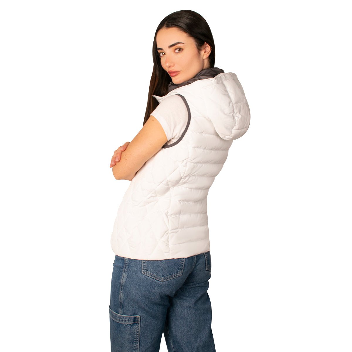 Foto 5 | Chaleco Greenlander Capitonado Cómodo Casula Con Capucha Para Mujer