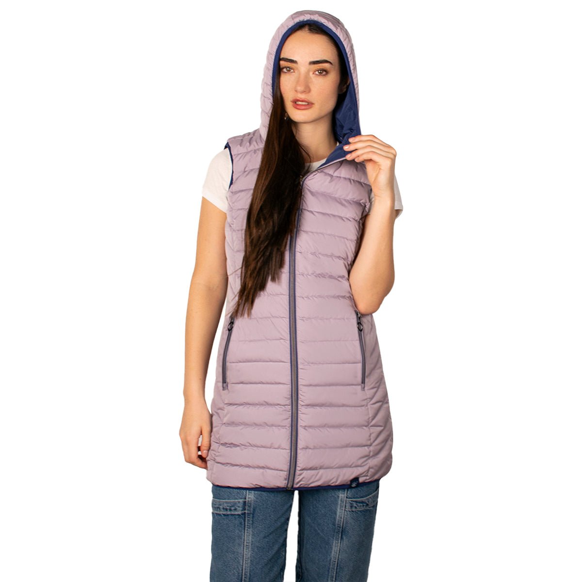 Foto 5 pulgar | Chaleco Largo Greenlander Acolchado Con Capucha Ligero Y Casual Para Mujer
