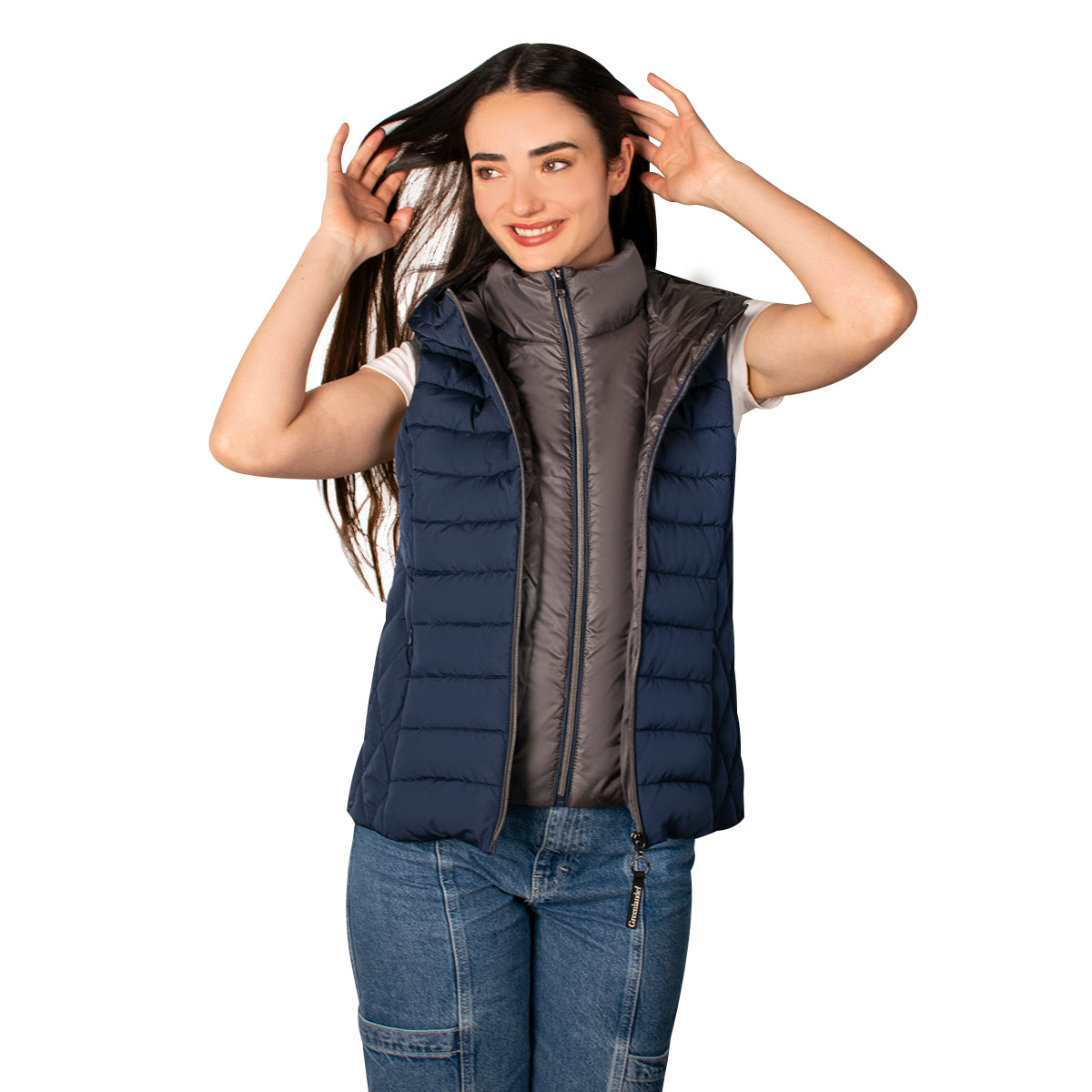 Foto 4 pulgar | Chaleco Greenlander Capitonado Cómodo Casula Con Capucha Para Mujer