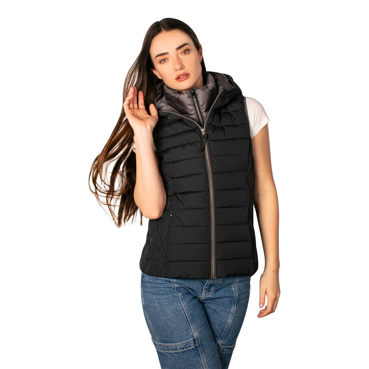 Foto 5 pulgar | Chaleco Greenlander Capitonado Cómodo Casula Con Capucha Para Mujer