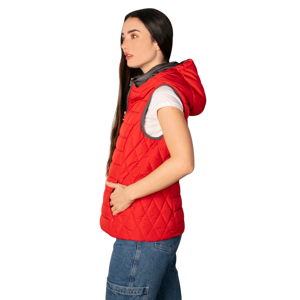 Foto 5 | Chaleco Greenlander Capitonado Cómodo Casula Con Capucha Para Mujer