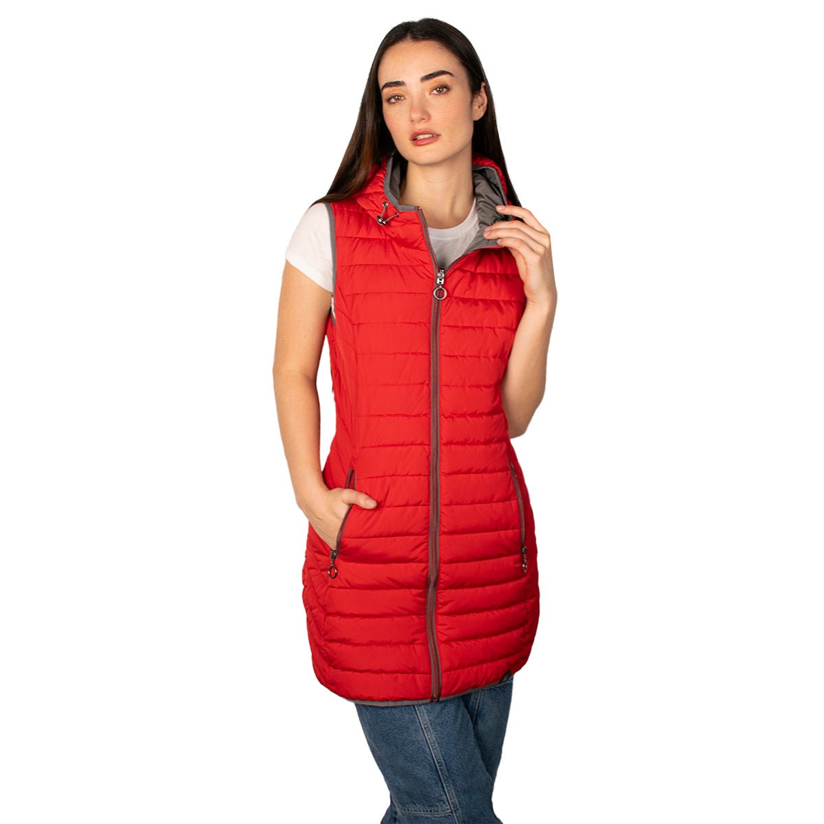 Foto 2 pulgar | Chaleco Largo Greenlander Acolchado Con Capucha Ligero Y Casual Para Mujer