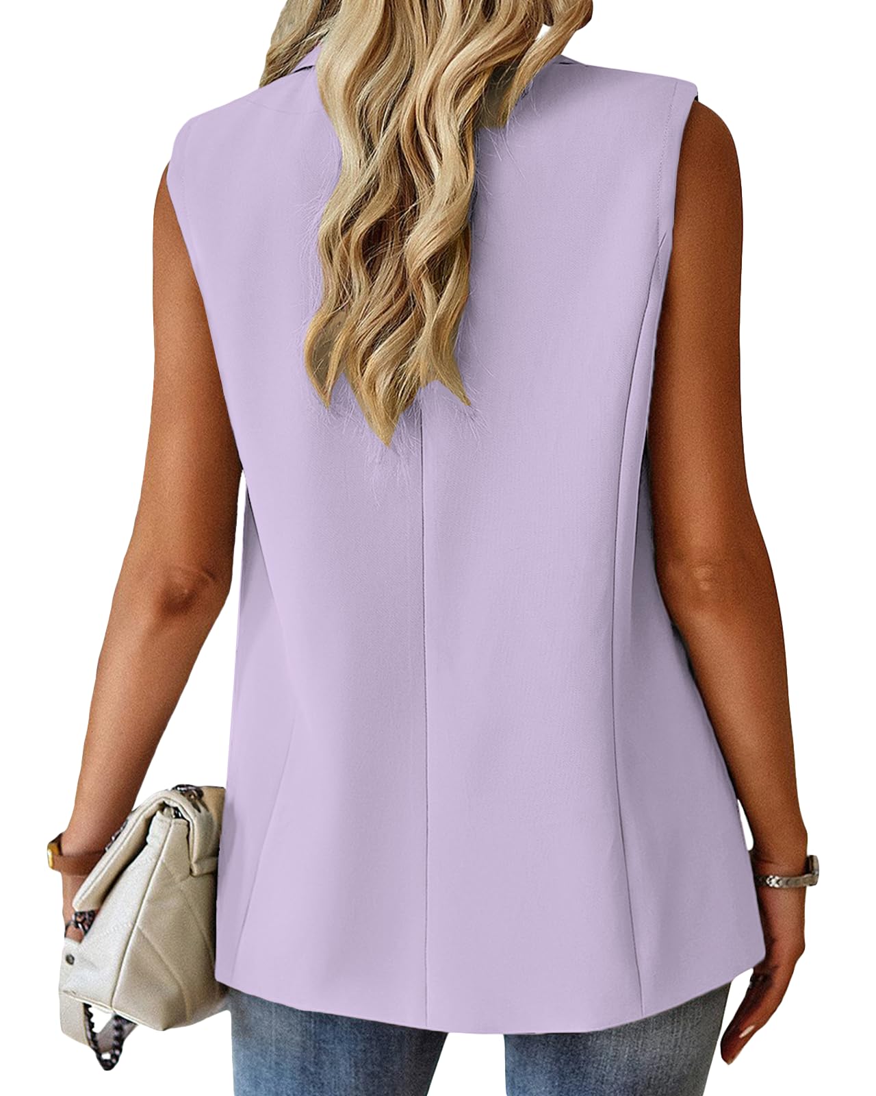 Foto 5 | Chaleco Blazer Mina Self Purple Sin Mangas Para Mujer, Poliéster - Venta Internacional.