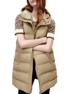 Foto 1 | Chaleco Acolchado Tanming Largo De Algodón Para Mujer Con Capucha Extraíble - Venta Internacional.
