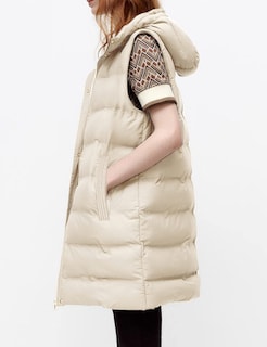 Foto 4 | Chaleco Acolchado Tanming Largo De Algodón Para Mujer Con Capucha Extraíble - Venta Internacional.