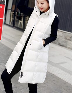 Foto 4 | Chaleco Acolchado Tanming Largo De Algodón Para Mujer Con Capucha Extraíble - Venta Internacional.