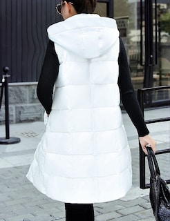 Foto 6 | Chaleco Acolchado Tanming Largo De Algodón Para Mujer Con Capucha Extraíble - Venta Internacional.