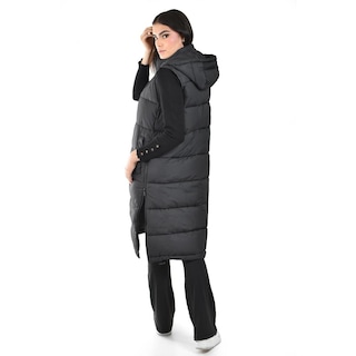 Foto 3 | Chaleco Largo Con Capucha Roman Fashion /juvenil, 24624 (negro) Negro