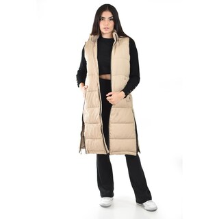 Foto 1 | Chaleco Largo Con Capucha Roman Fashion /juvenil, 24624 (beige) Beige