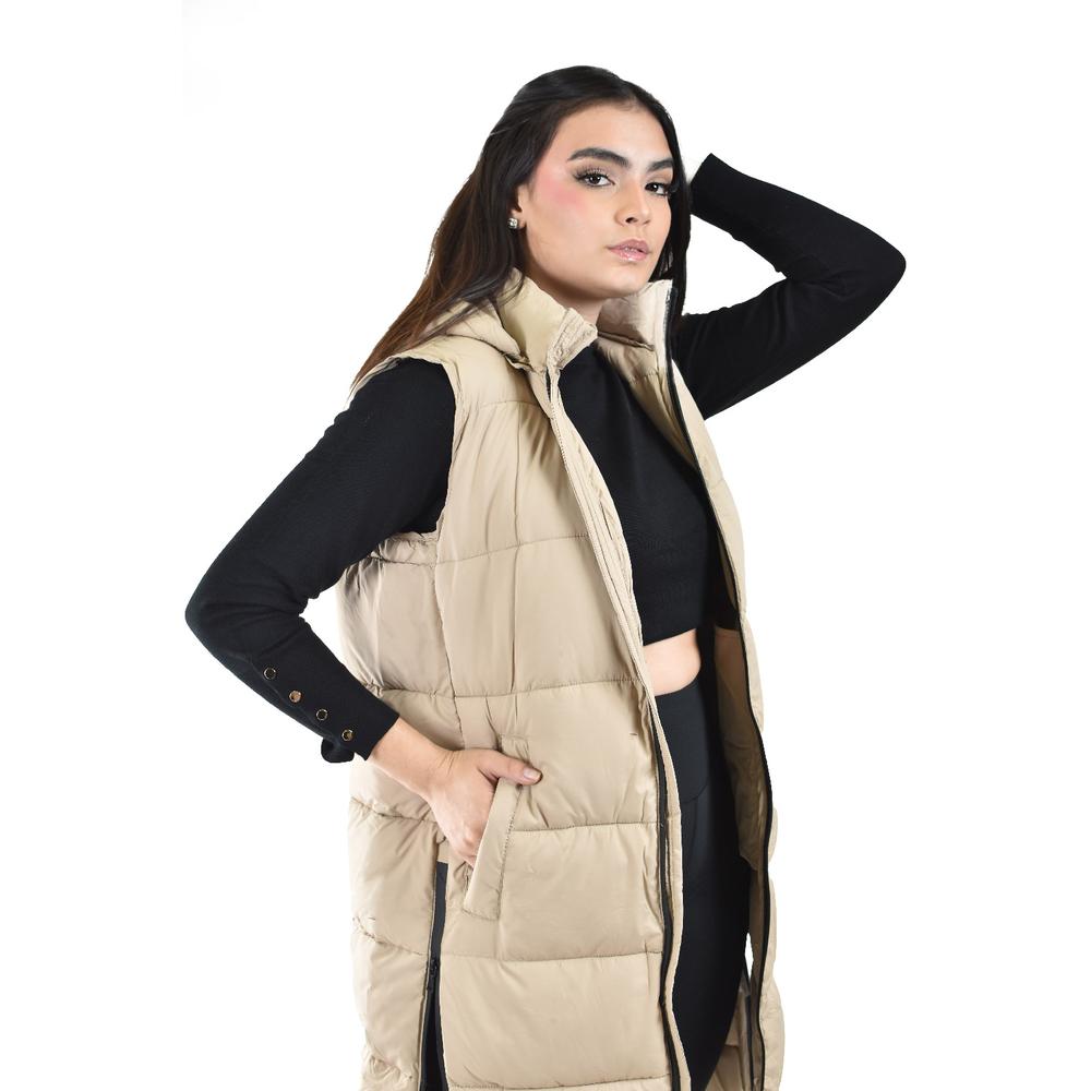 Foto 4 | Chaleco Largo Con Capucha Roman Fashion /juvenil, 24624 (beige) Beige