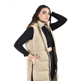 Foto 4 | Chaleco Largo Con Capucha Roman Fashion /juvenil, 24624 (beige) Beige