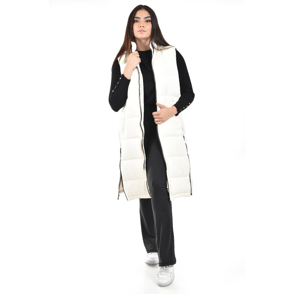 Foto 1 | Chaleco Largo Con Capucha Roman Fashion /juvenil, 24624 (hueso) Blanco