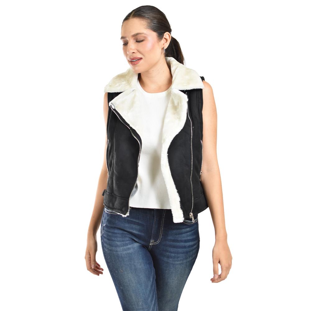 Foto 1 | Chaleco Tipo Biker Con Borrega Roman Fashion /juvenil  8343 (negro) Negro