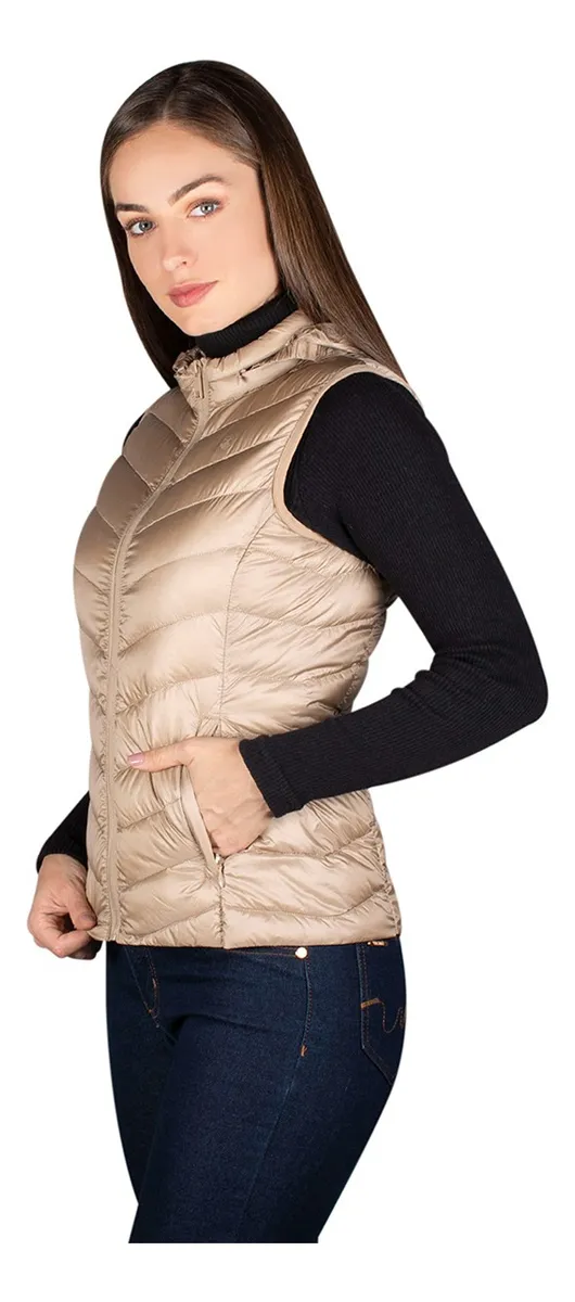 Foto 5 pulgar | Chaleco Greenlander Pluma Con Gorro Oculto Para Mujer
