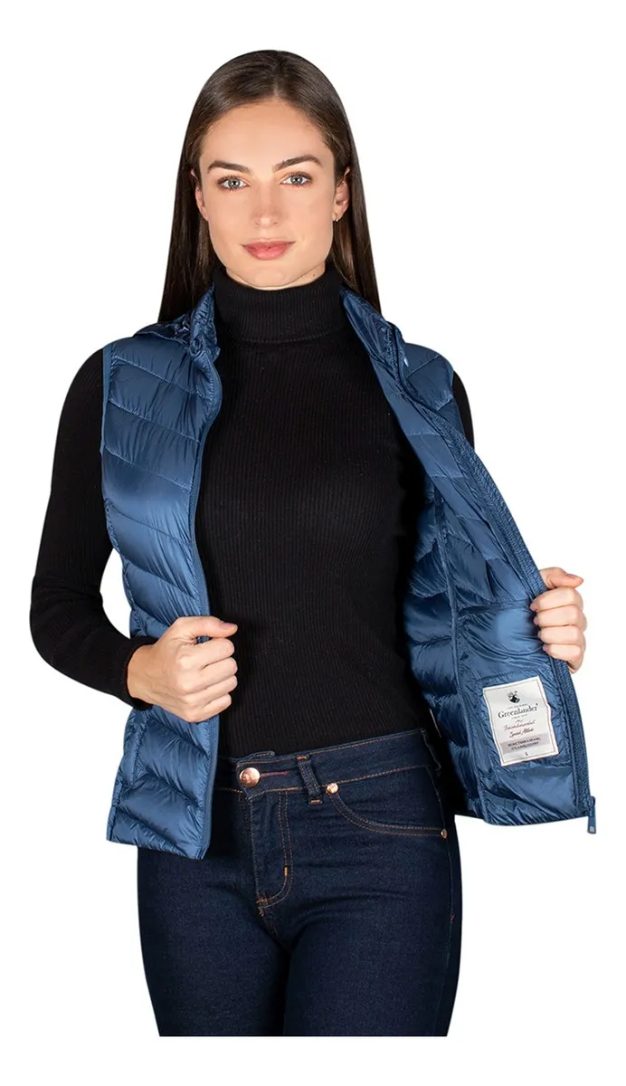 Foto 2 | Chaleco Greenlander Pluma Con Gorro Oculto Para Mujer