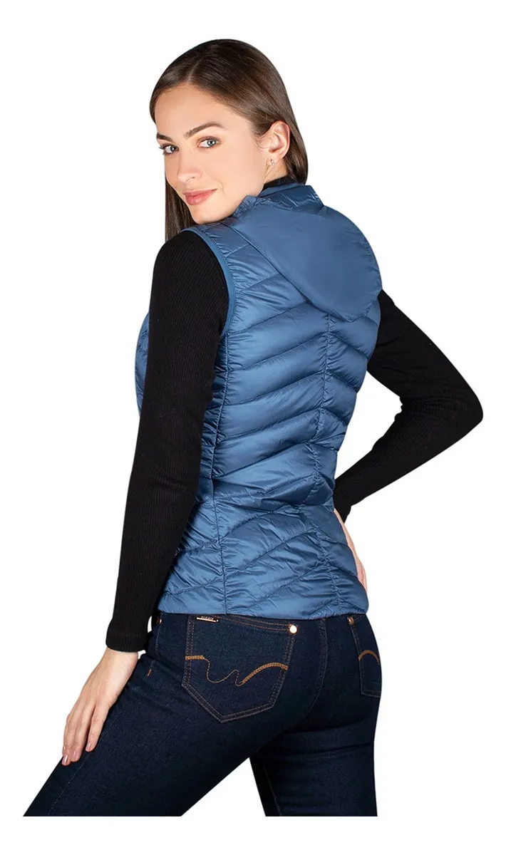 Foto 3 | Chaleco Greenlander Pluma Con Gorro Oculto Para Mujer