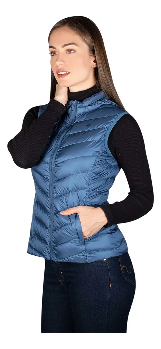 Foto 5 pulgar | Chaleco Greenlander Pluma Con Gorro Oculto Para Mujer