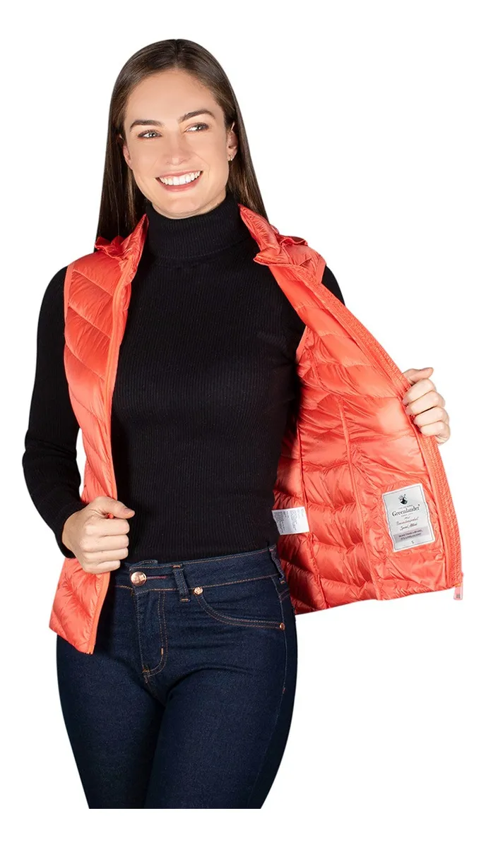 Foto 2 | Chaleco Greenlander Pluma Con Gorro Oculto Para Mujer