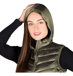 Foto 5 | Chaleco Greenlander Pluma Con Gorro Oculto Para Mujer