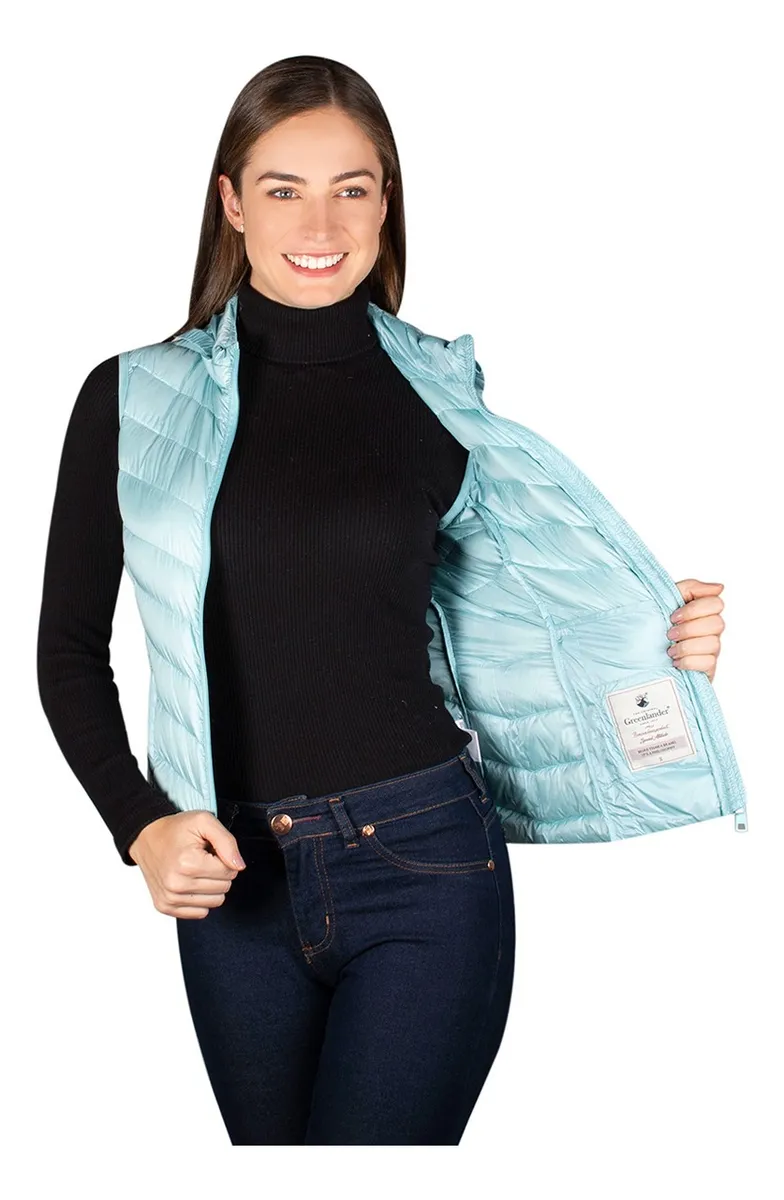 Foto 3 pulgar | Chaleco Greenlander Pluma Con Gorro Oculto Para Mujer