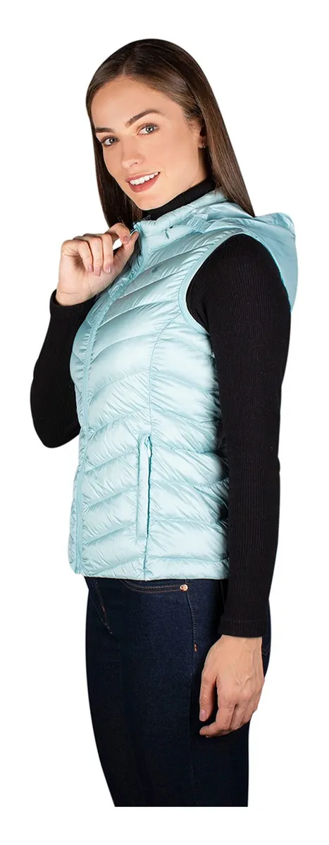 Foto 4 pulgar | Chaleco Greenlander Pluma Con Gorro Oculto Para Mujer
