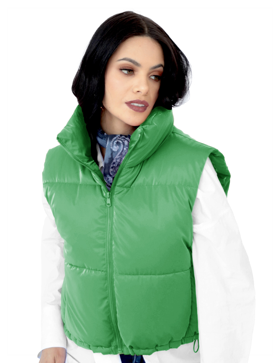 Foto 2 | Chaleco Corto Brilloso Mujer Verde Roosevelt A229