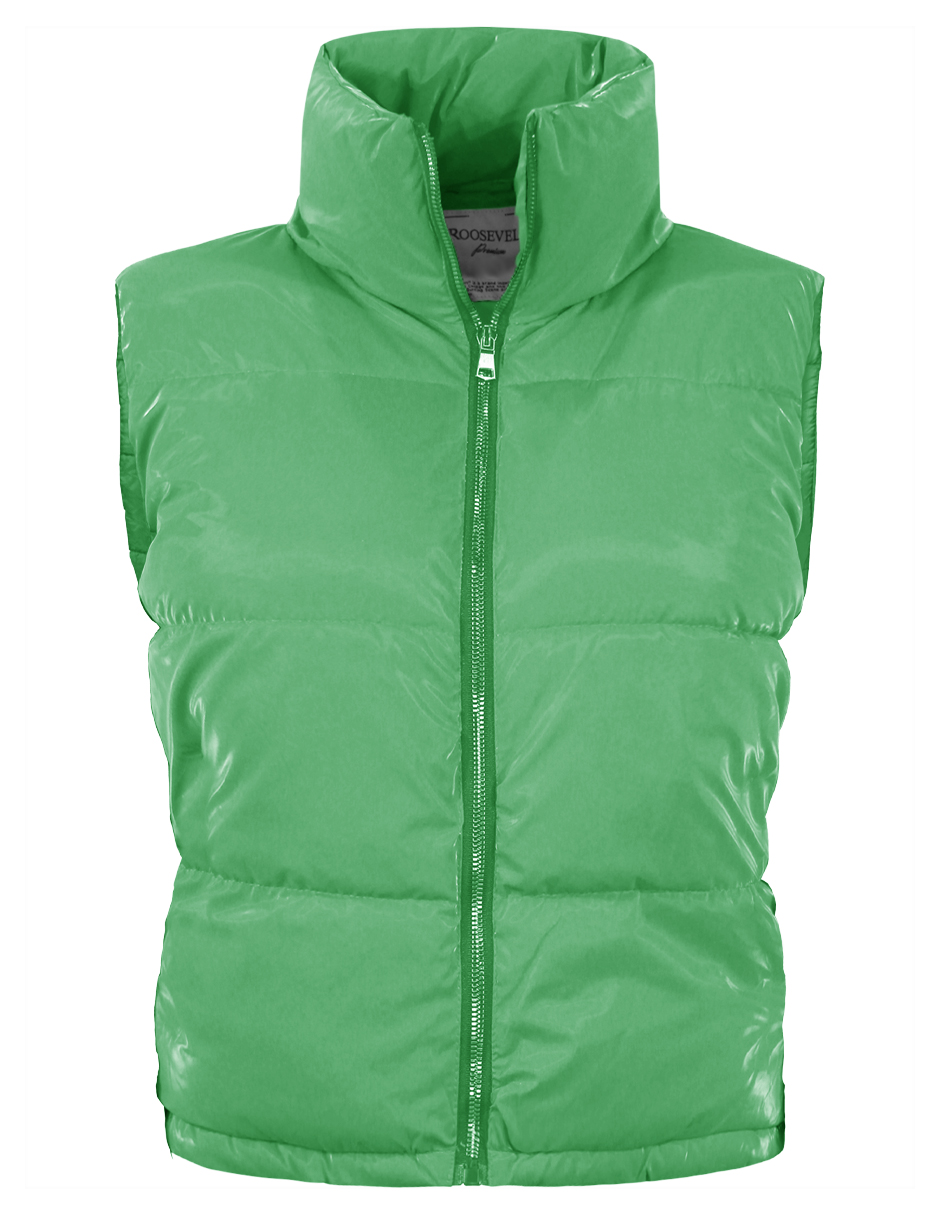 Foto 4 | Chaleco Corto Brilloso Mujer Verde Roosevelt A229